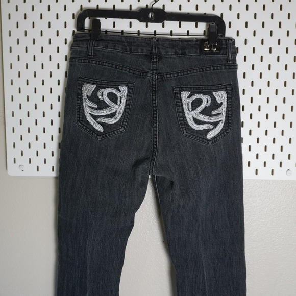 EC Jeans Women's Size 12 Dark Wash Embellished Pockets Denim Pants - Picture 1 of 10